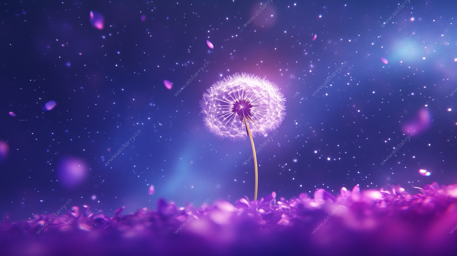 梦幻蒲公英星空背景图