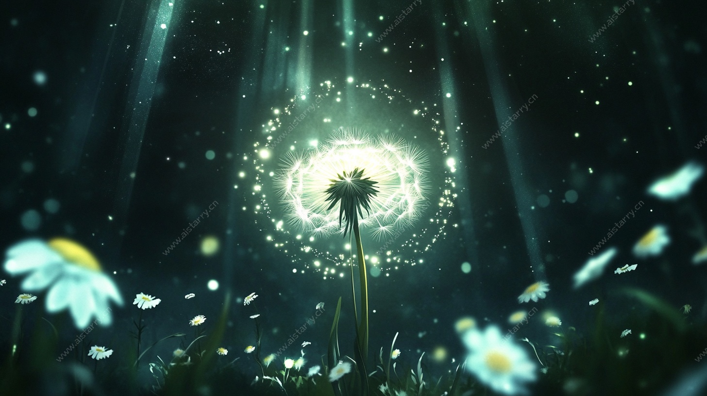 梦幻蒲公英夜光绽放场景