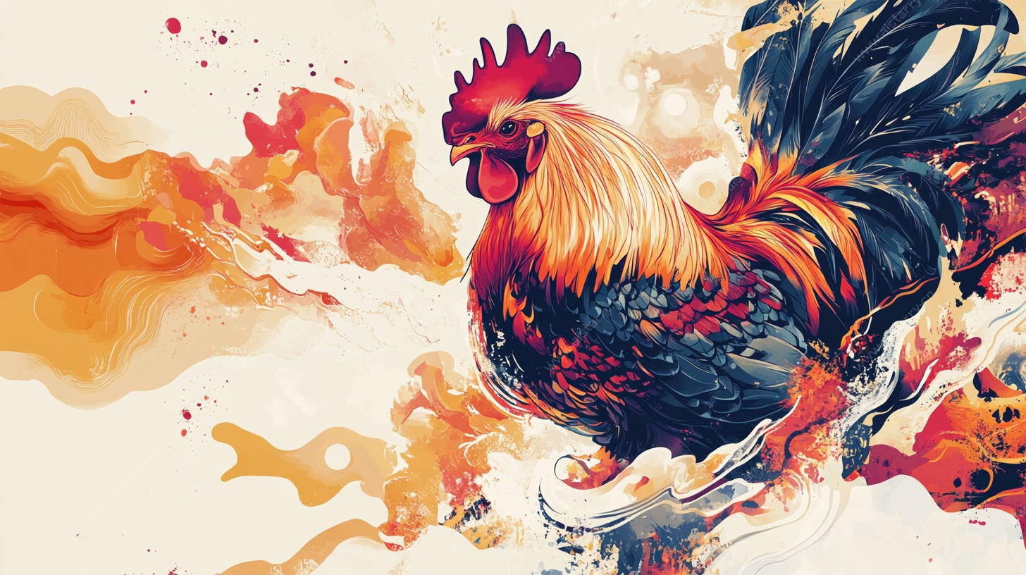 水墨风格雄鸡图