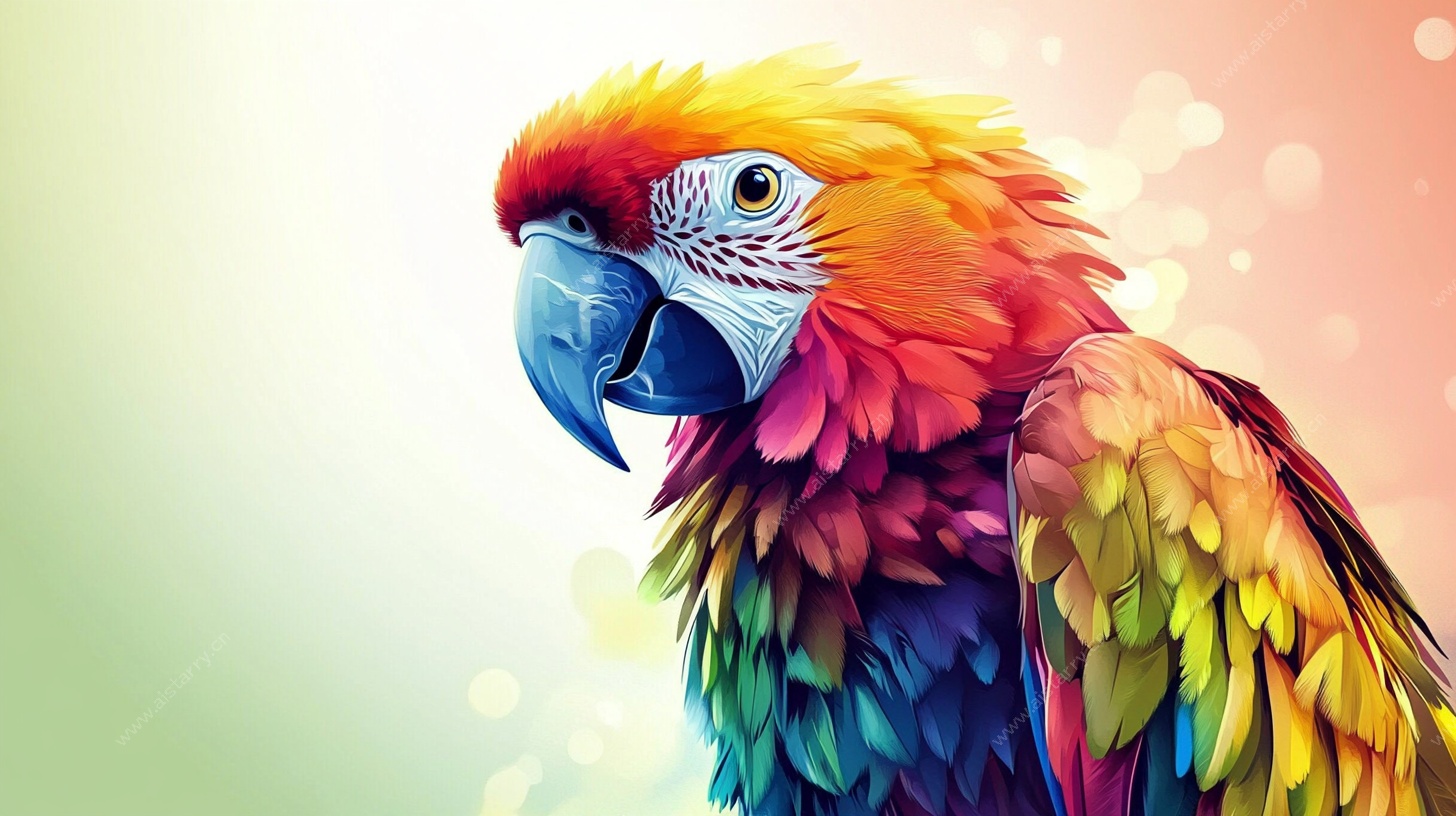 多彩鹦鹉特写