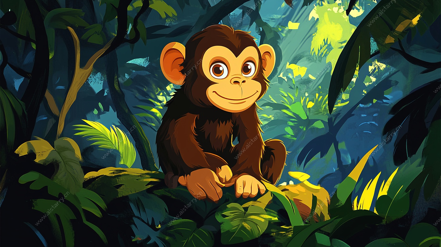 丛林中的可爱小猴