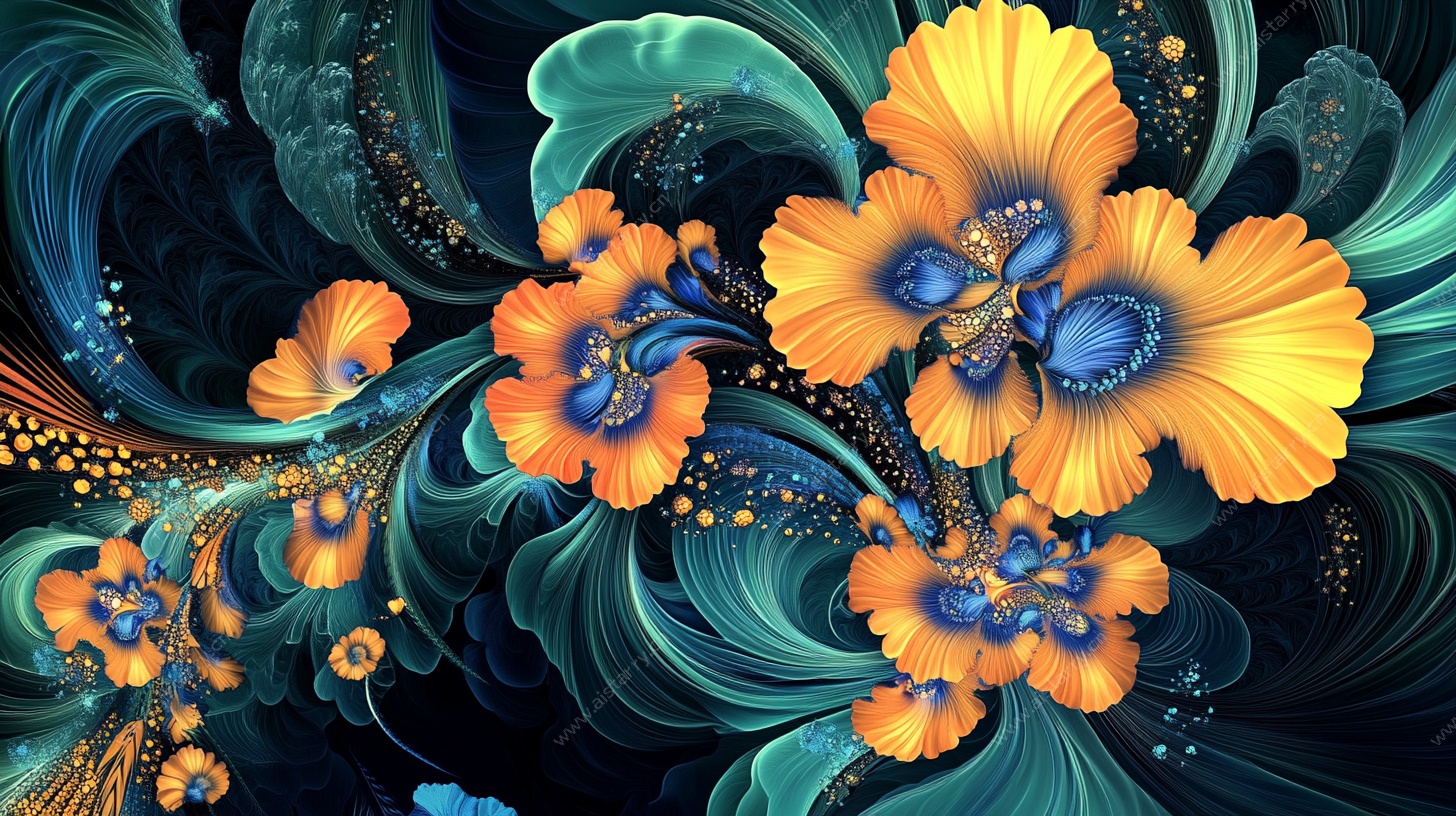 梦幻分形花卉艺术图案