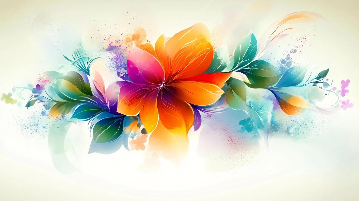 绚丽多彩花卉图案背景