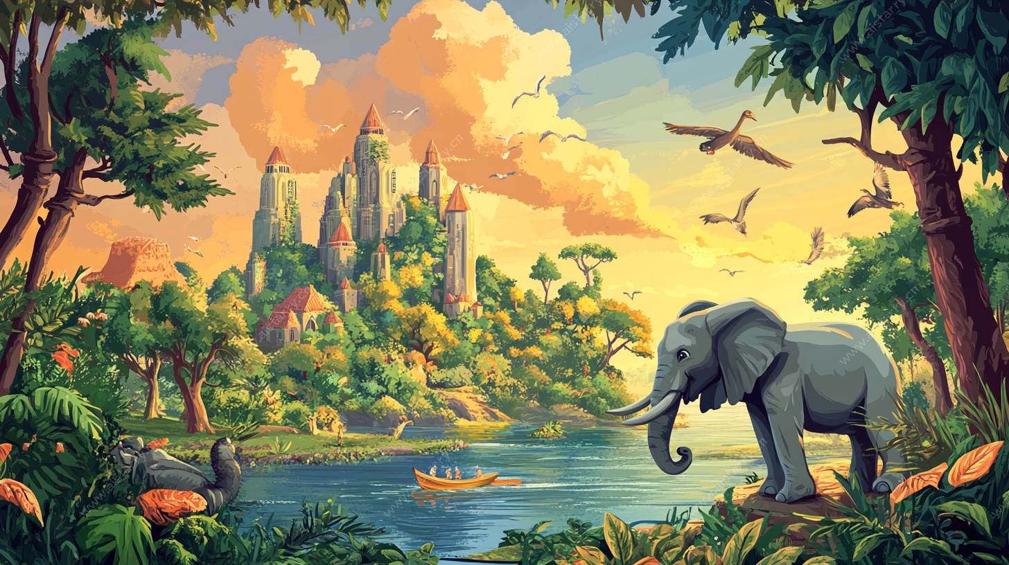 奇幻森林中的梦幻城堡