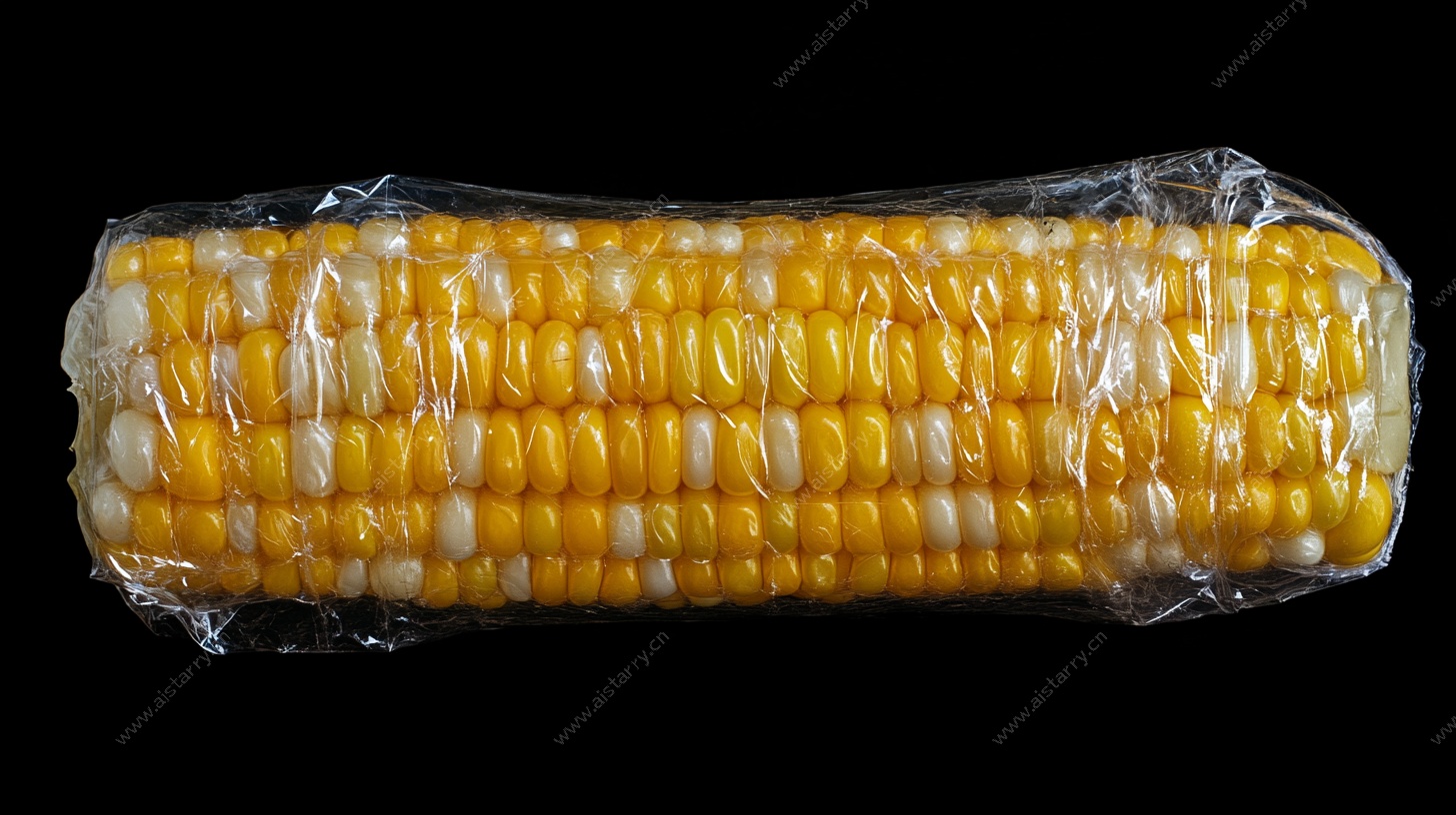 真空包装的新鲜玉米棒