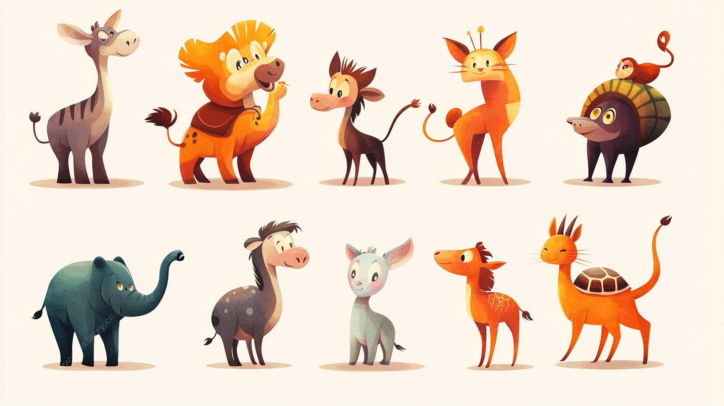 可爱卡通动物集合