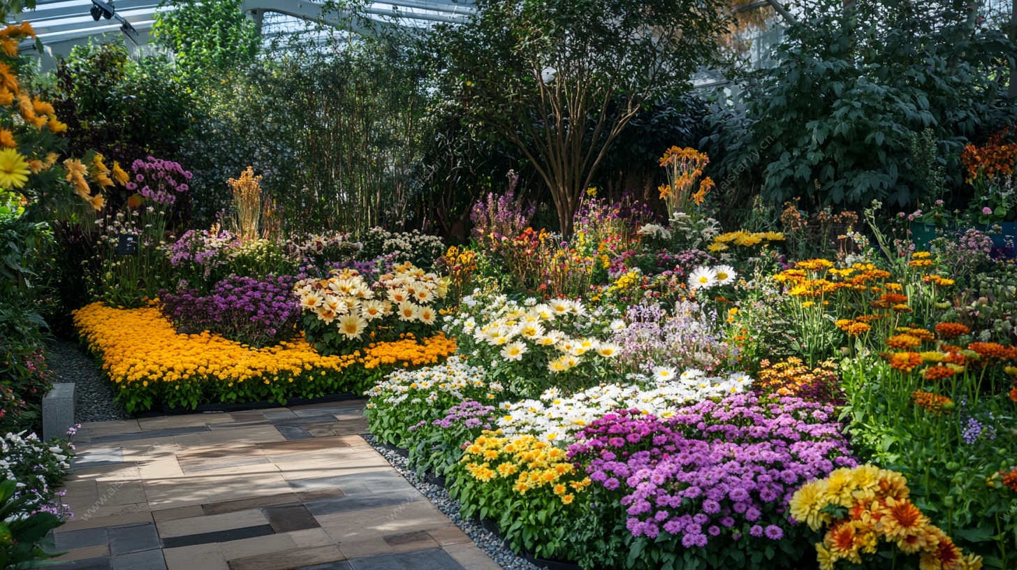 多彩花卉打造梦幻花园