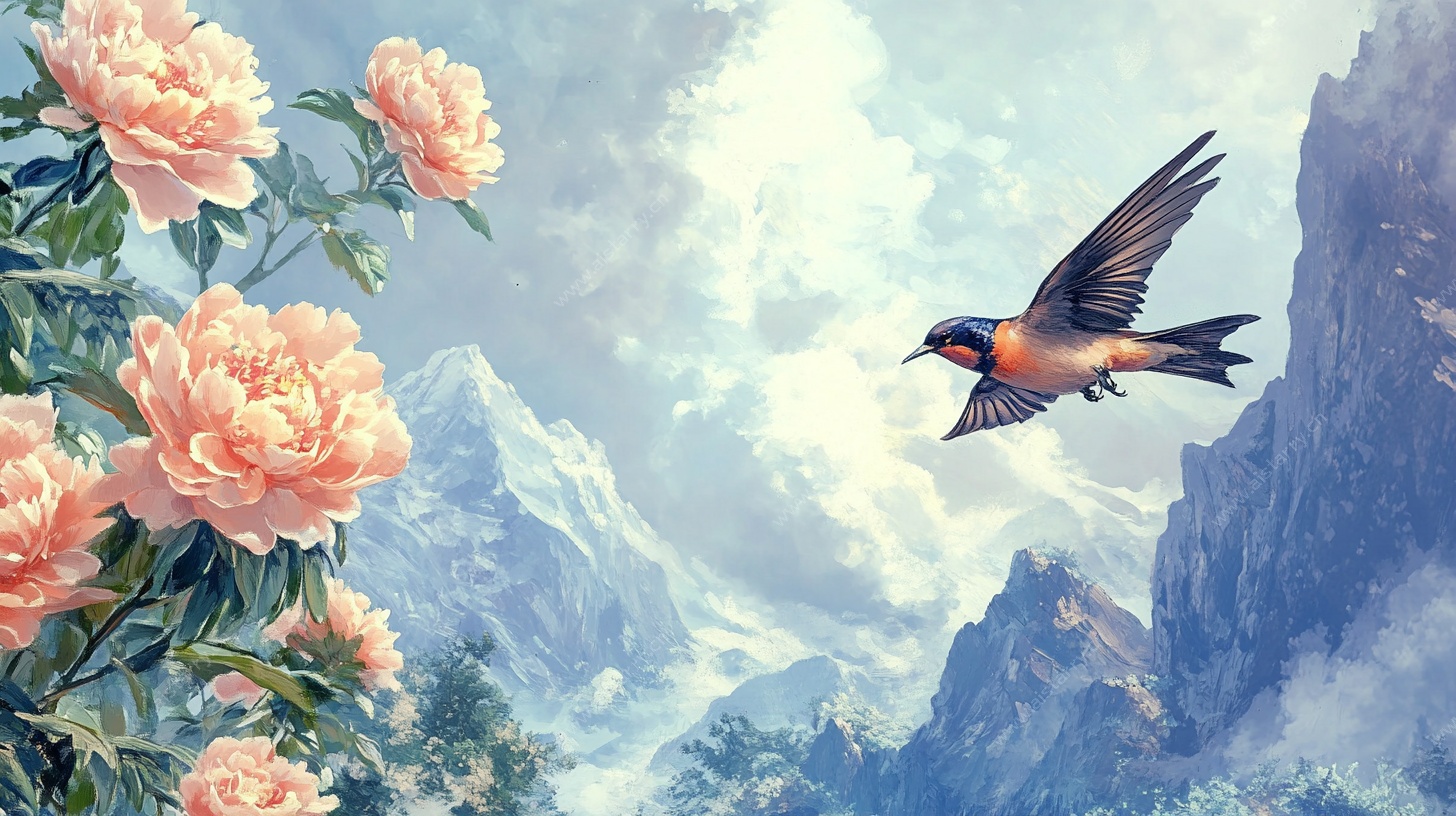 花鸟山水图