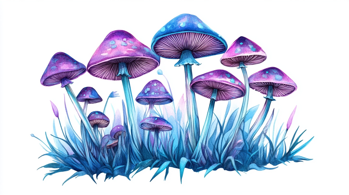 梦幻紫色蘑菇插画