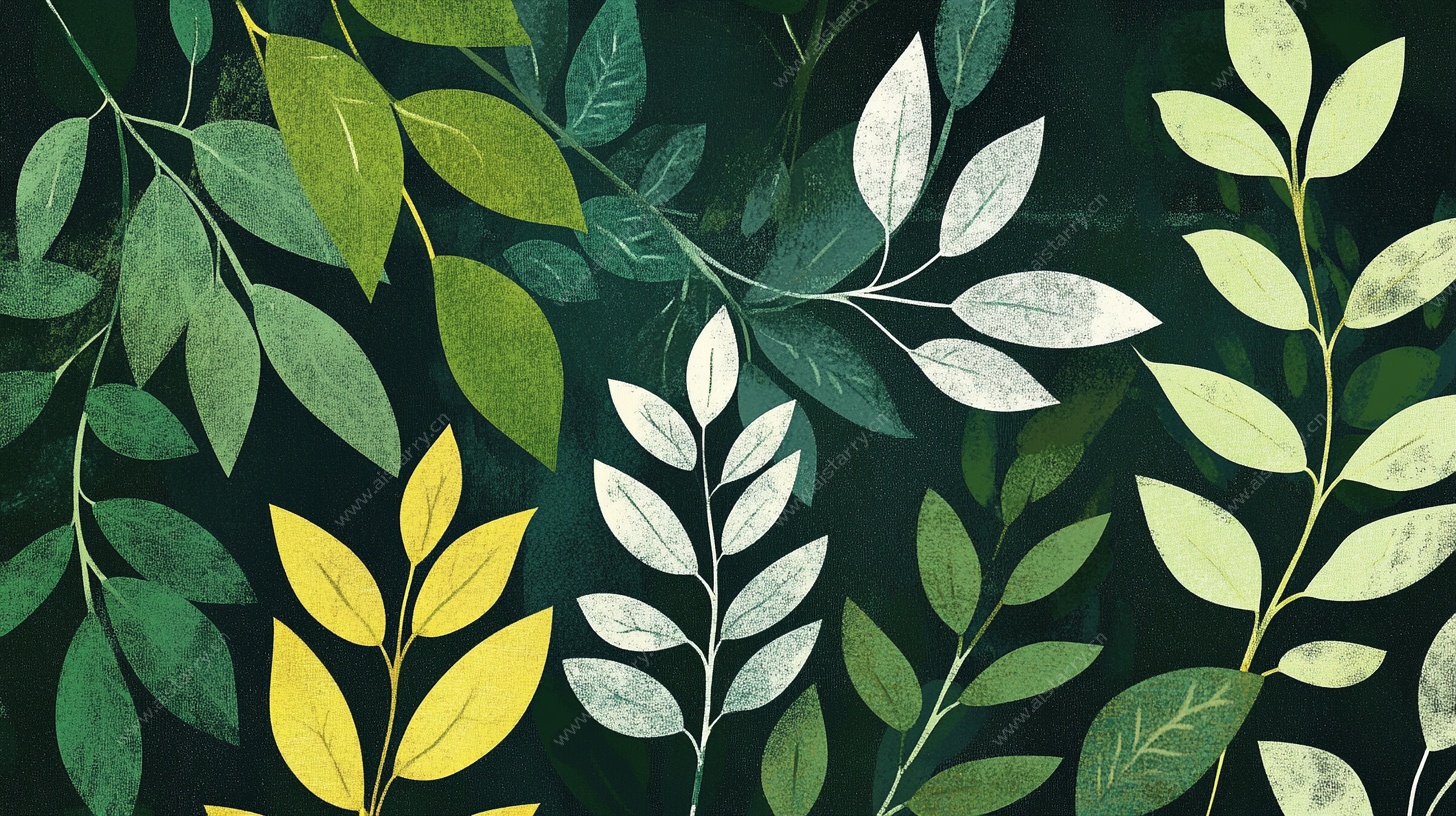 清新绿叶植物背景图