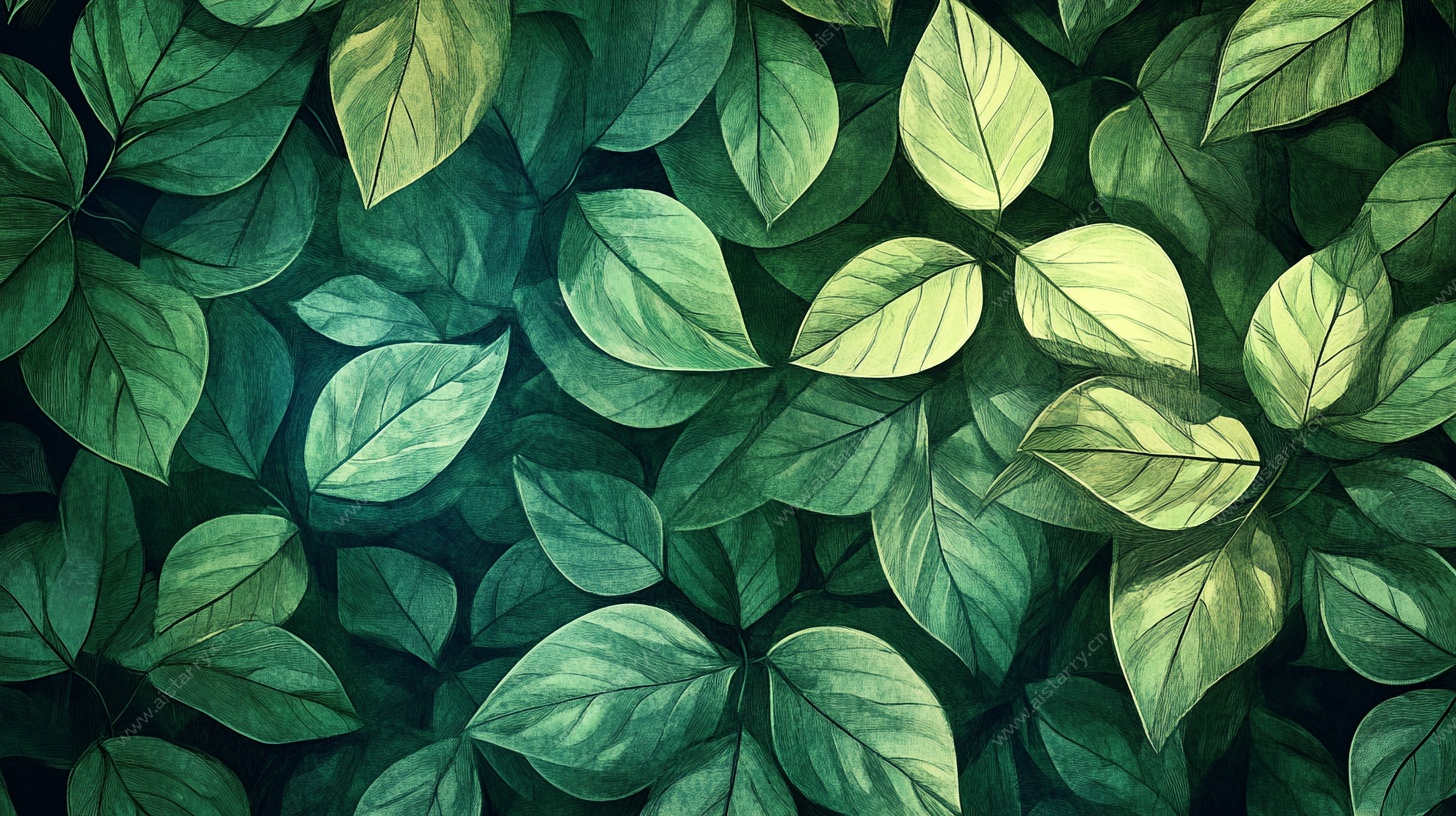 翠绿叶片背景图