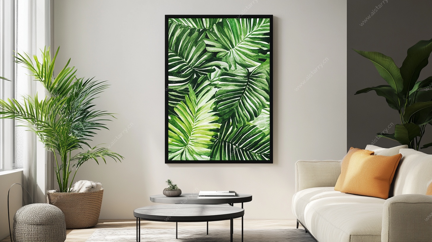 热带绿植挂画 点亮客厅