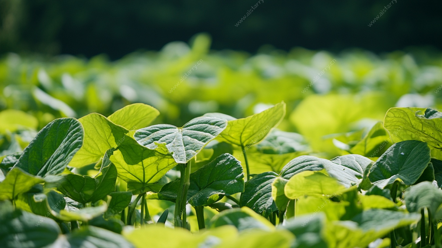 阳光下的翠绿植物