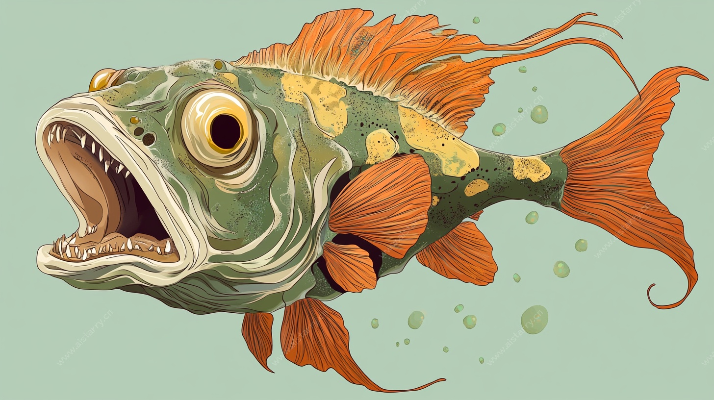 奇幻大嘴鱼插画