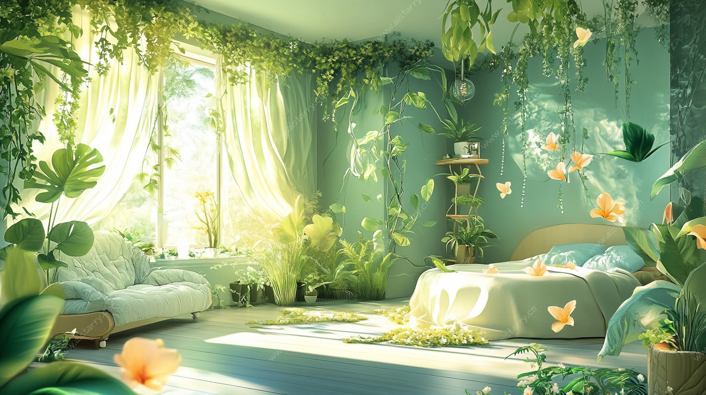 梦幻绿植卧室空间