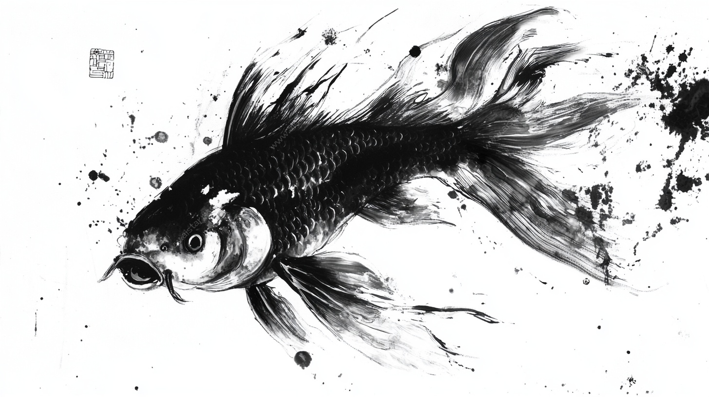 水墨金鱼图