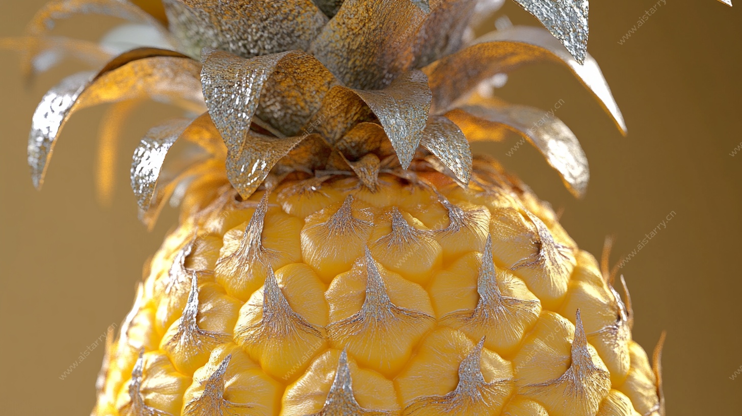 特写 金黄饱满的菠萝