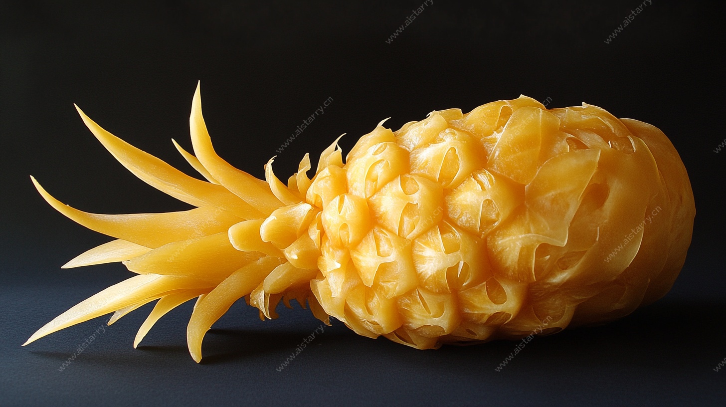 雕刻精致的黄色菠萝