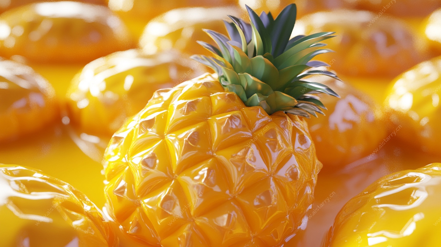 金色菠萝渲染图