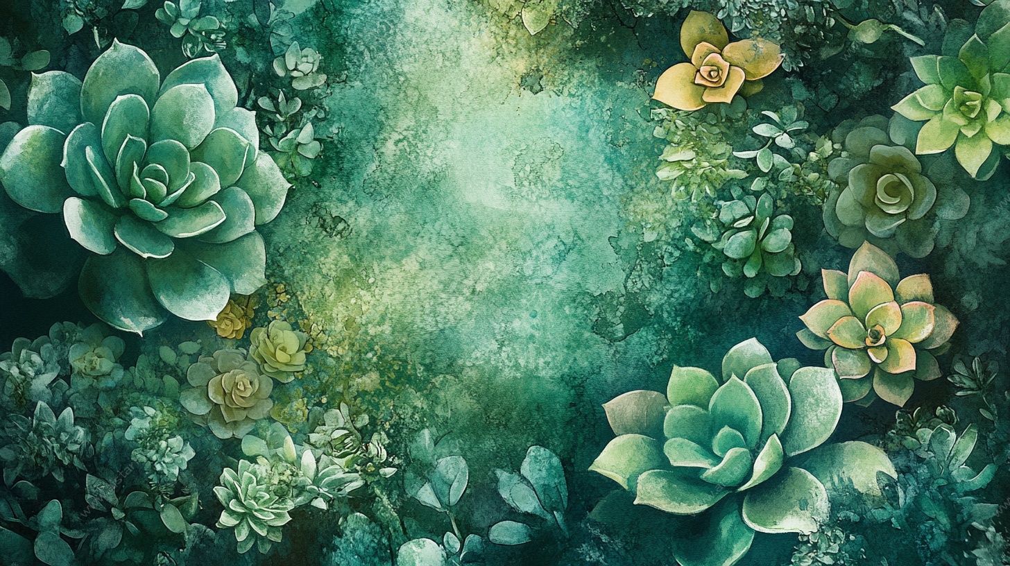 梦幻多肉植物背景图