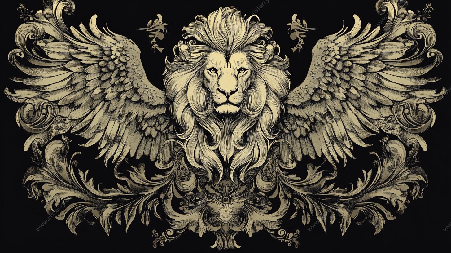 翼狮华丽纹饰图案