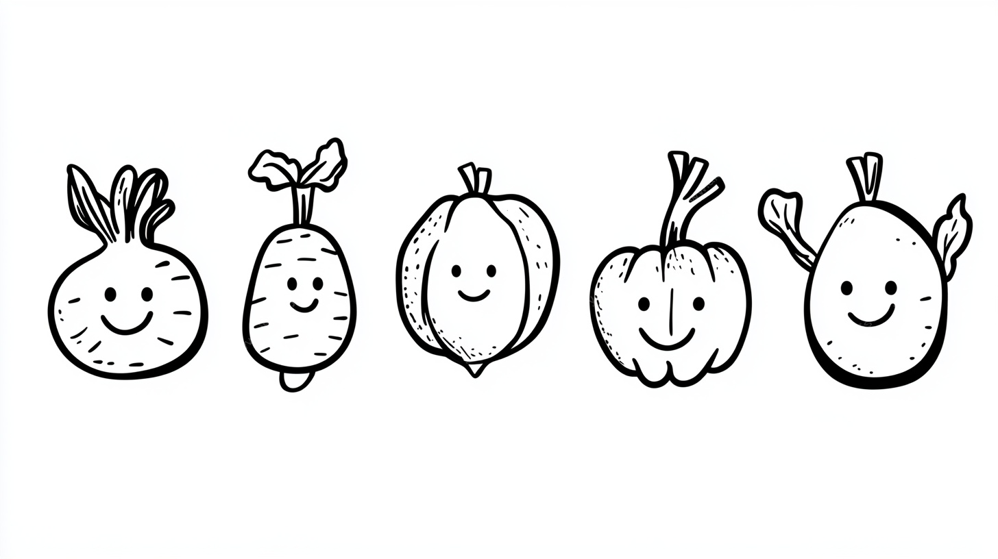 可爱卡通蔬菜简笔画