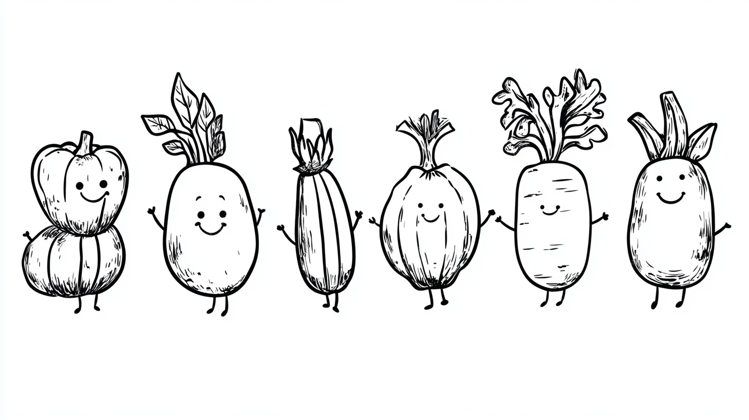 可爱手绘蔬菜卡通形象