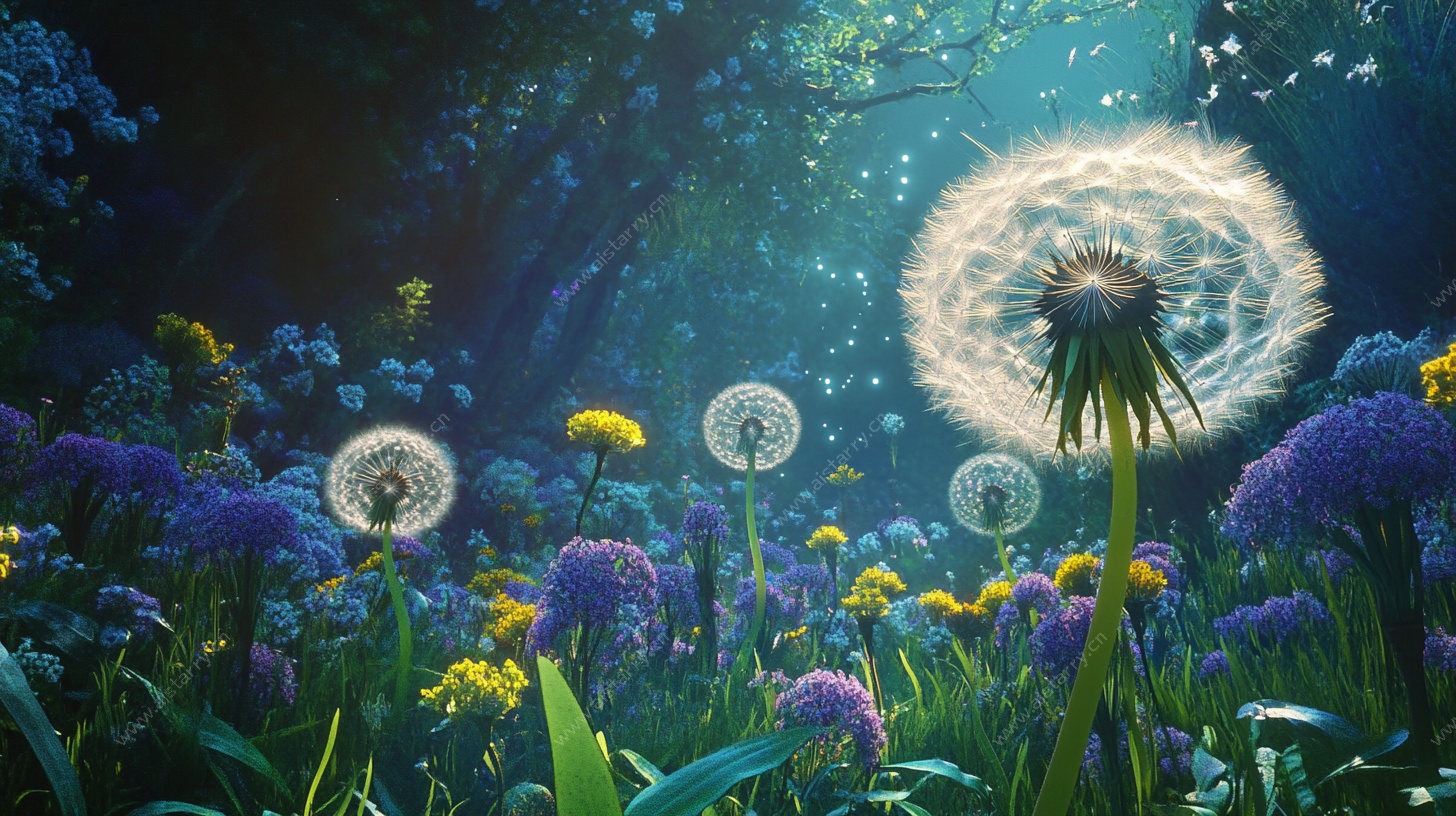 梦幻蒲公英花海奇幻世界