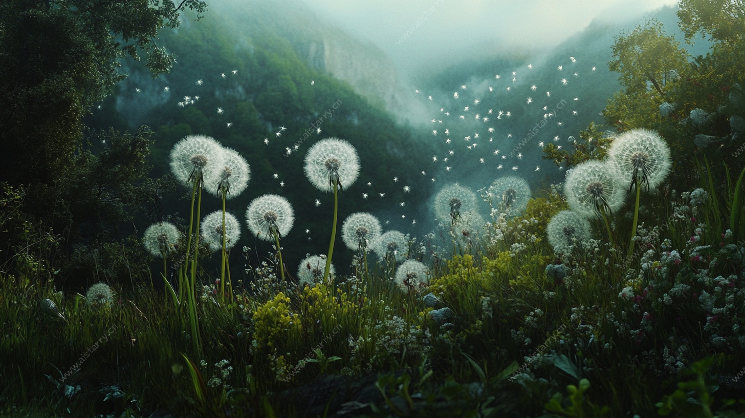 梦幻蒲公英山谷景观