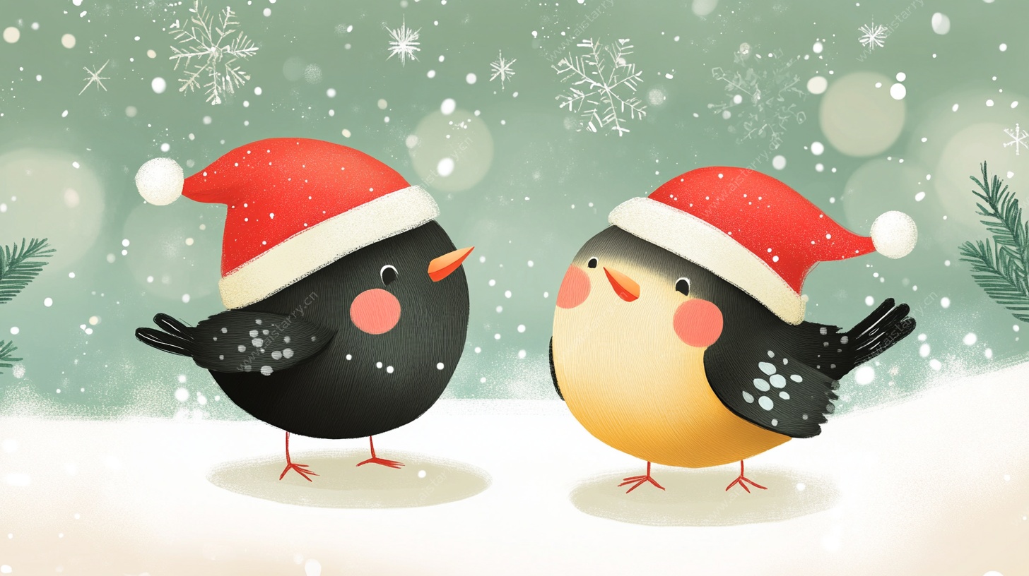 圣诞小鸟贺佳节