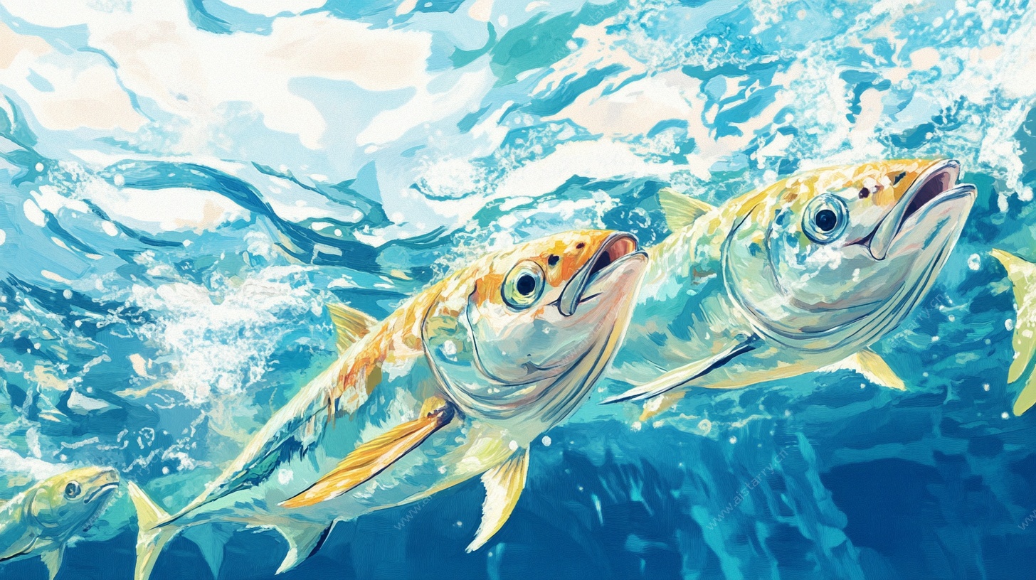 畅游海底的金黄鱼群