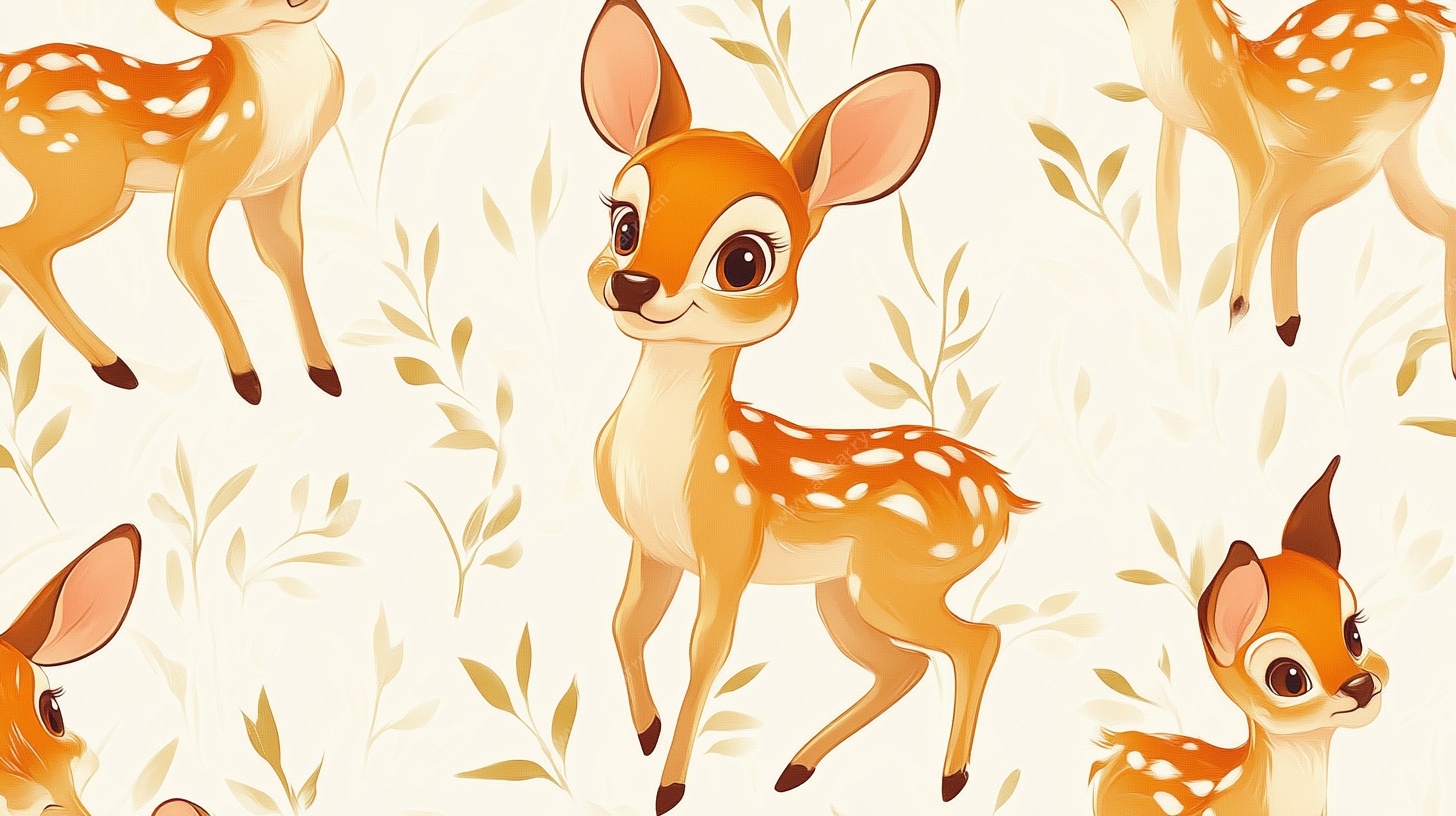 可爱小鹿插画背景图案