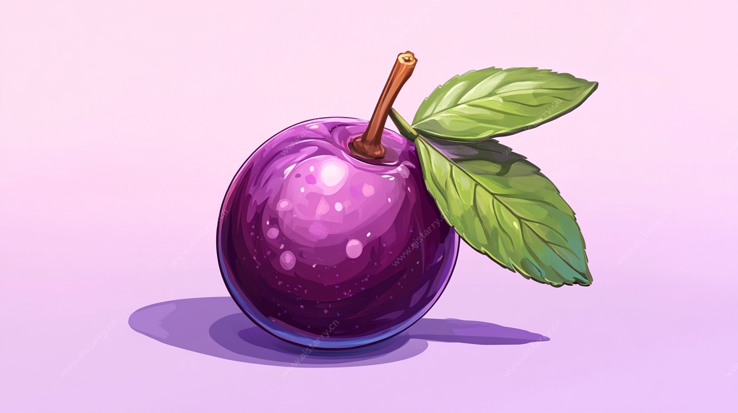 紫色卡通苹果插画