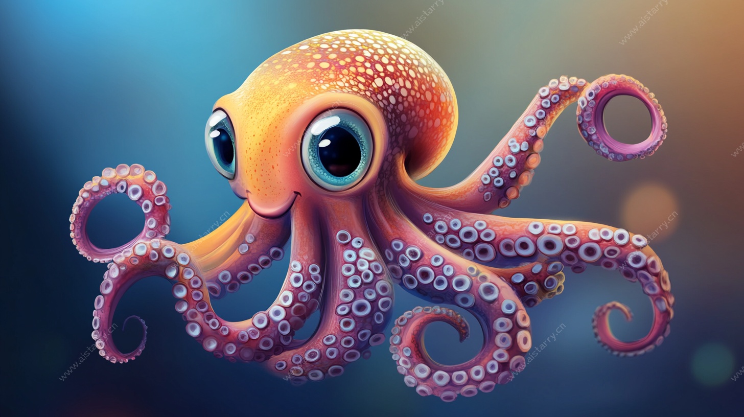 可爱卡通章鱼插画