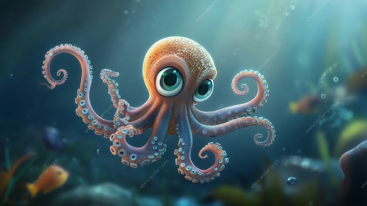 可爱小章鱼的海底奇幻世界