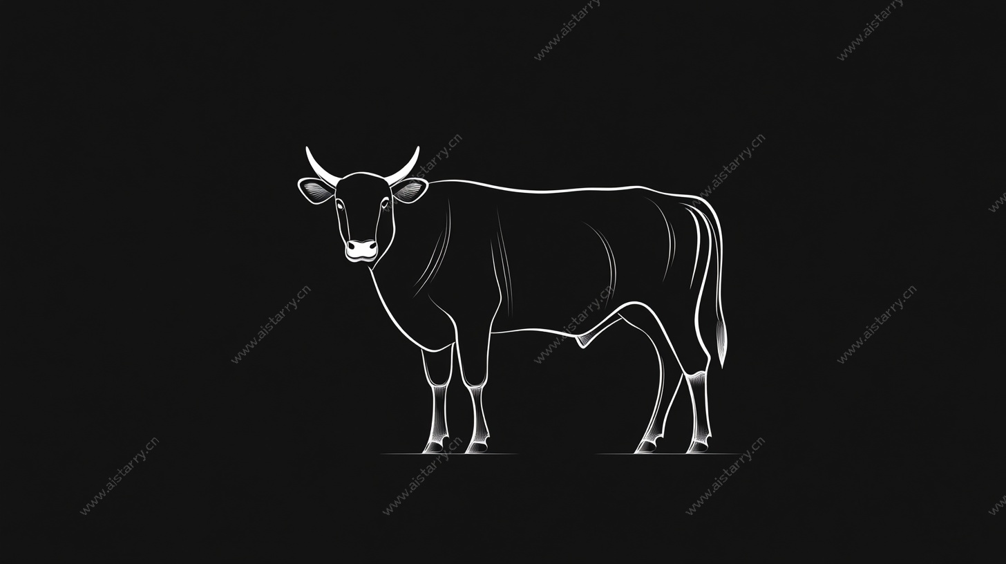简约线条牛图案