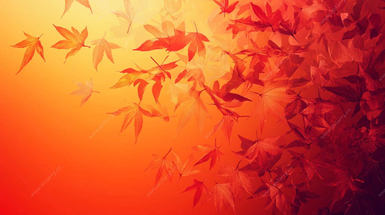 秋日枫叶飞舞背景图