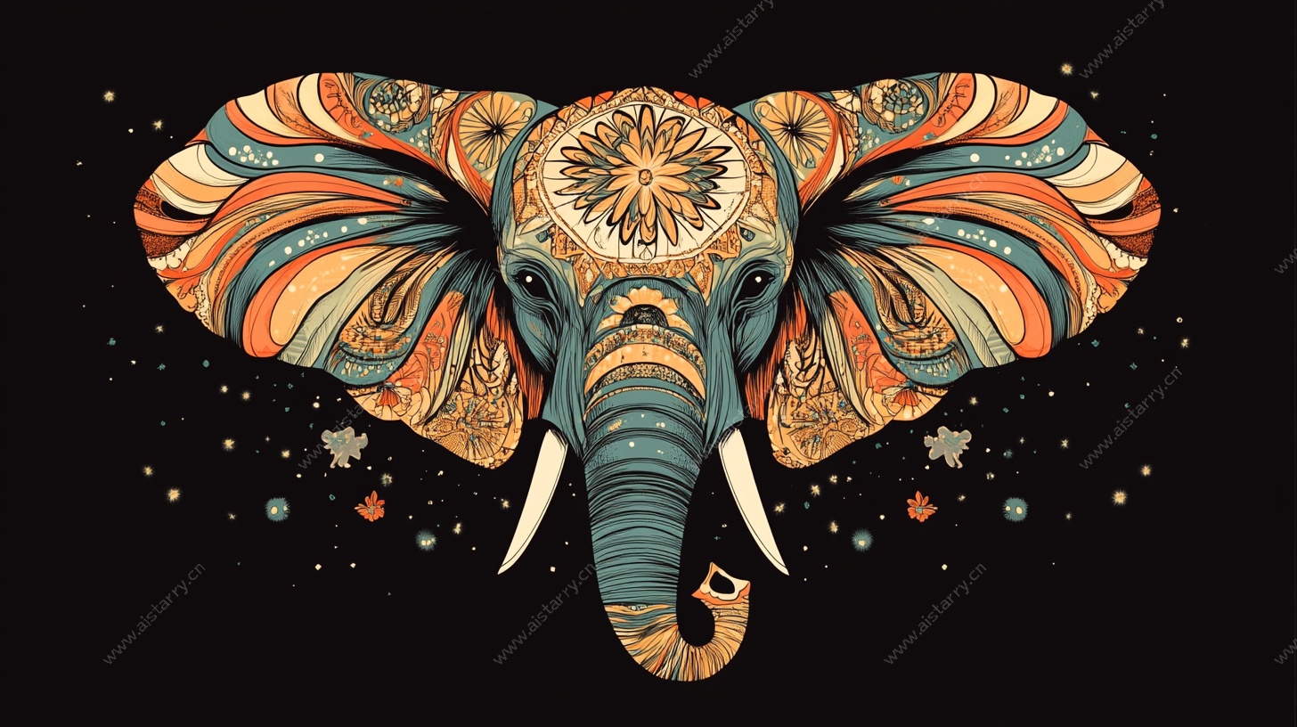 彩绘大象 灵动的艺术图腾