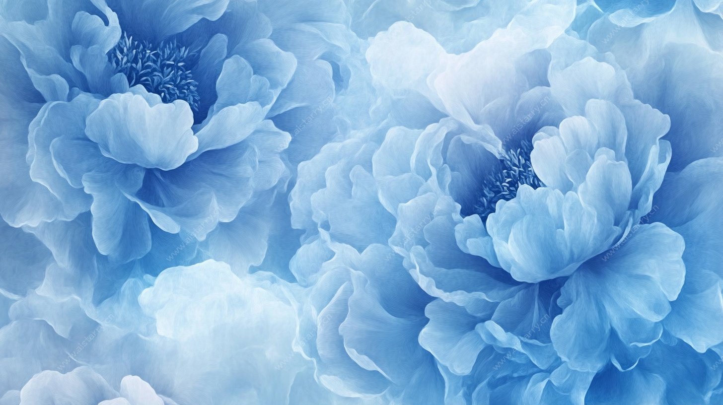 梦幻蓝牡丹背景图