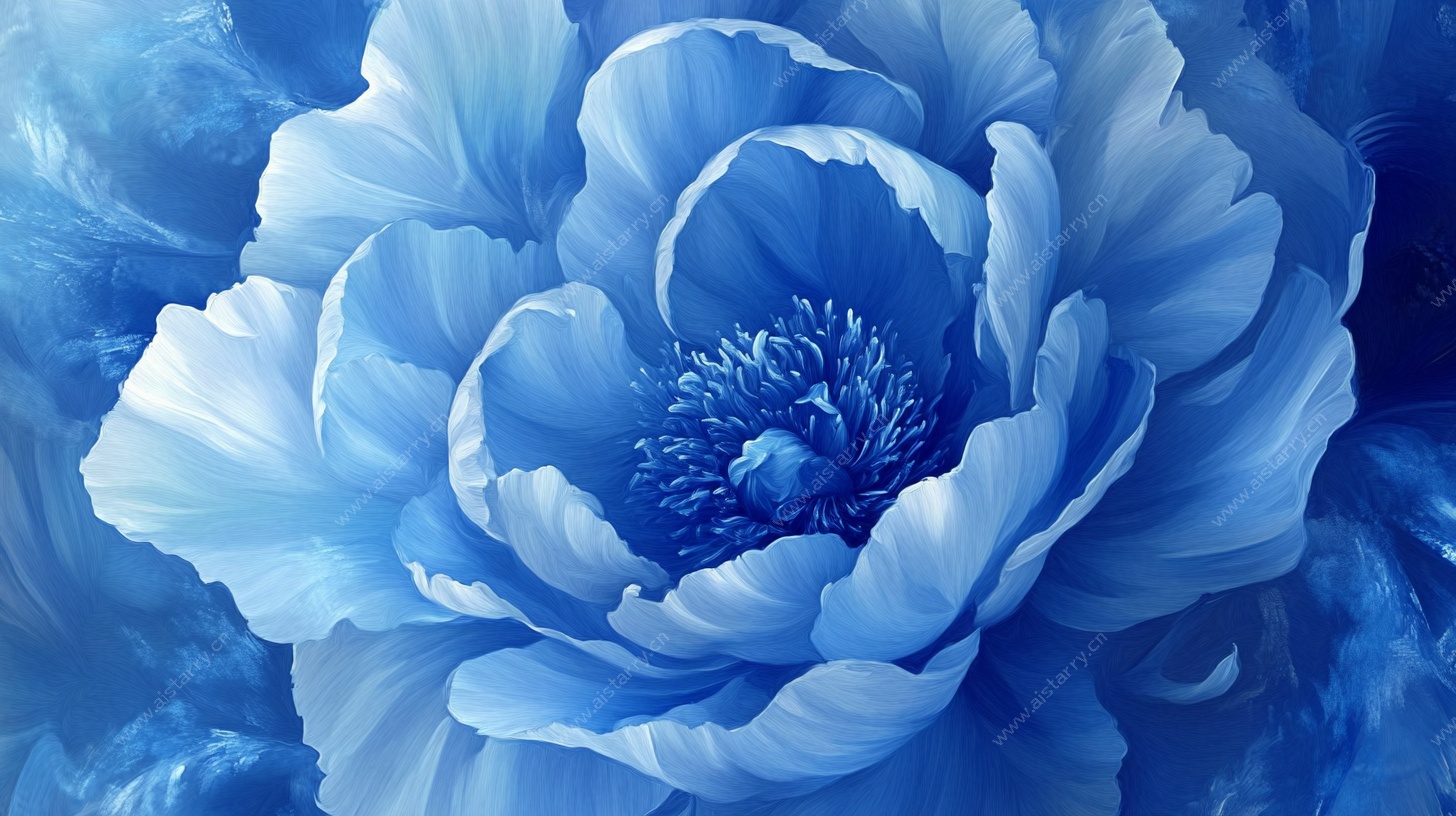 梦幻蓝色花卉特写