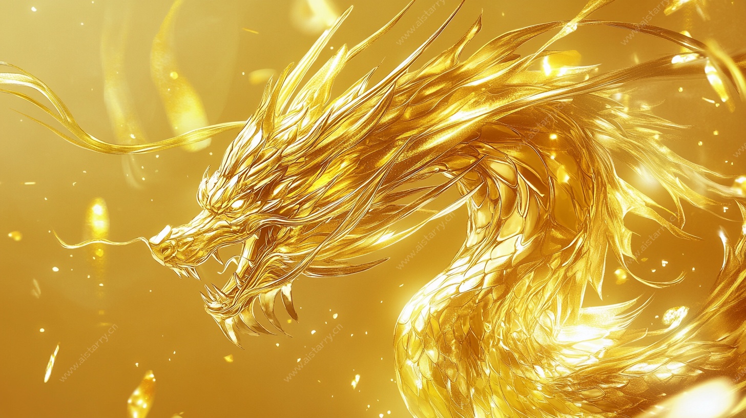 金色炫酷龙形特效图