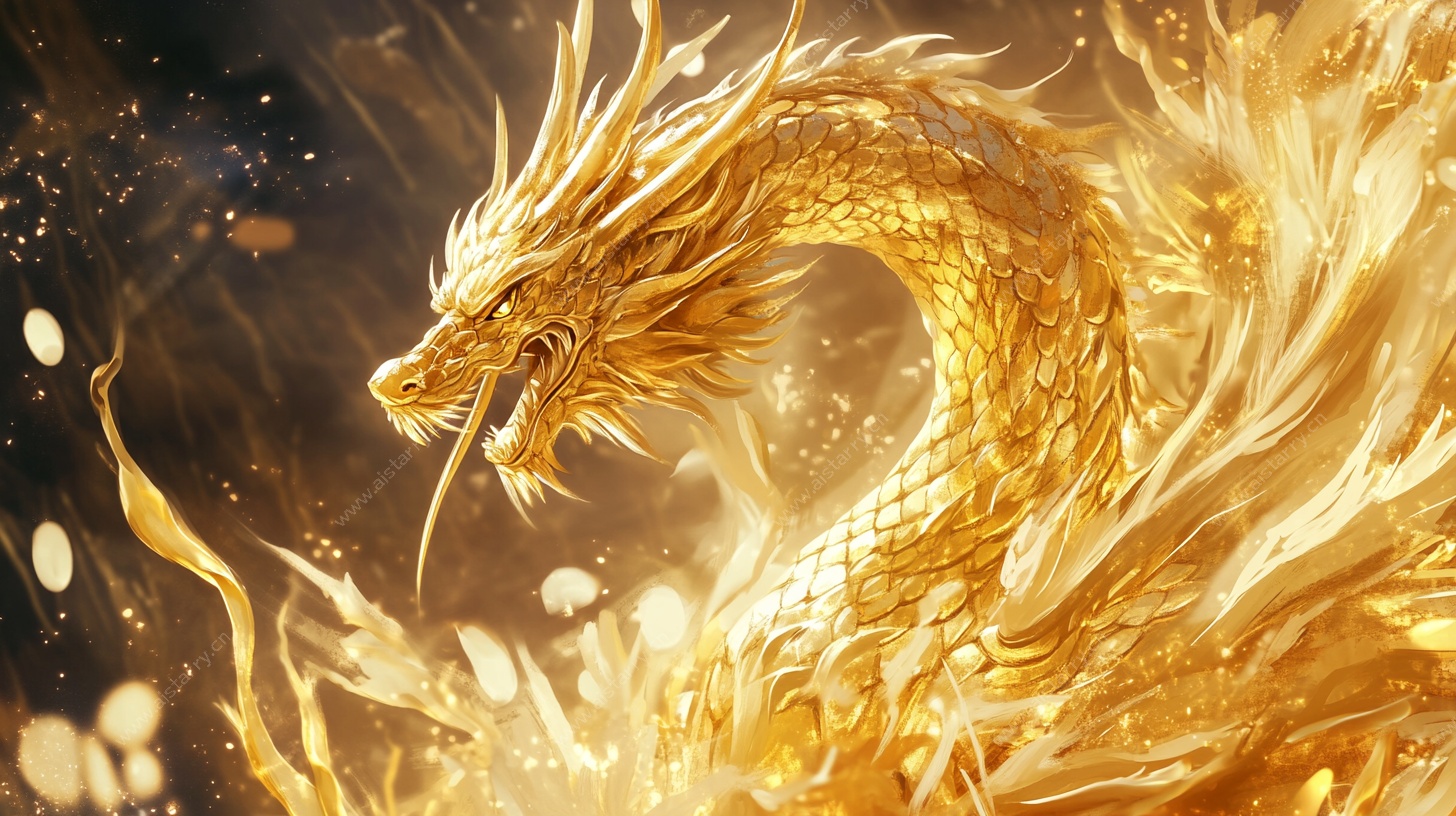 金色祥龙飞舞