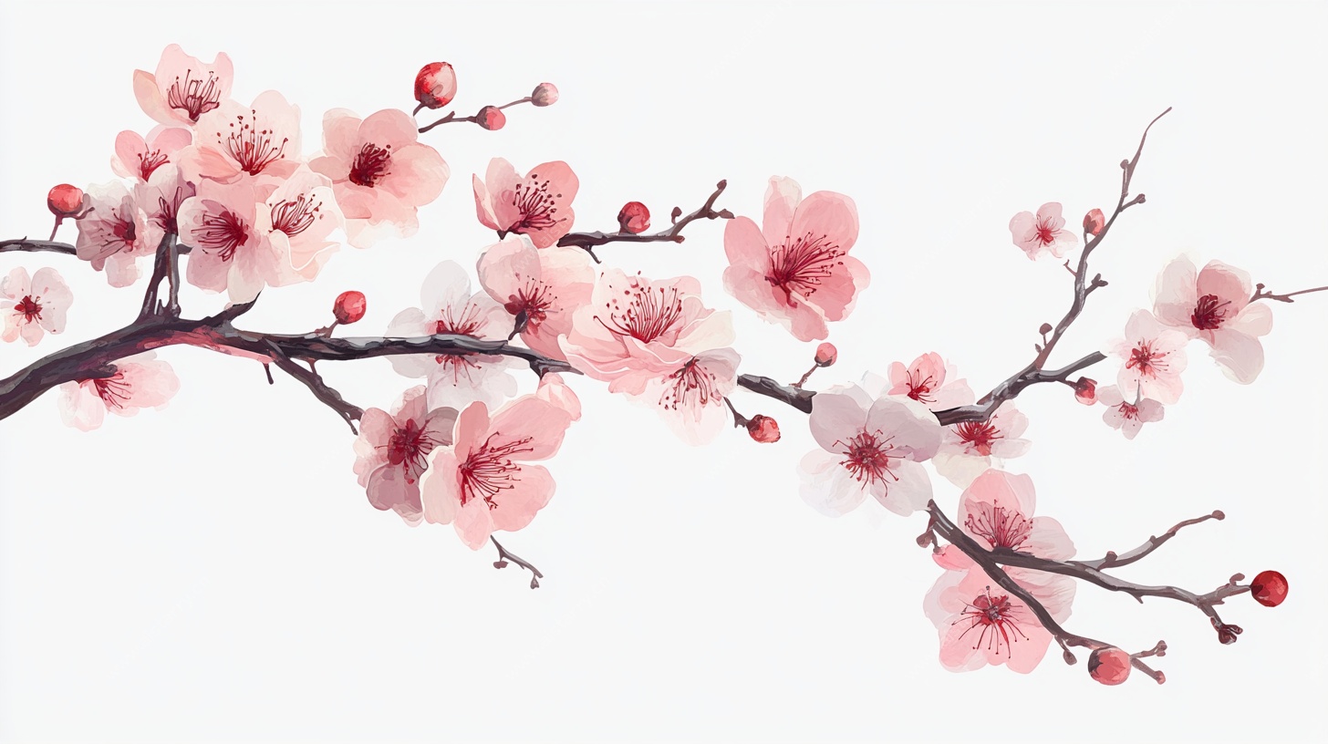 一枝烂漫粉梅花