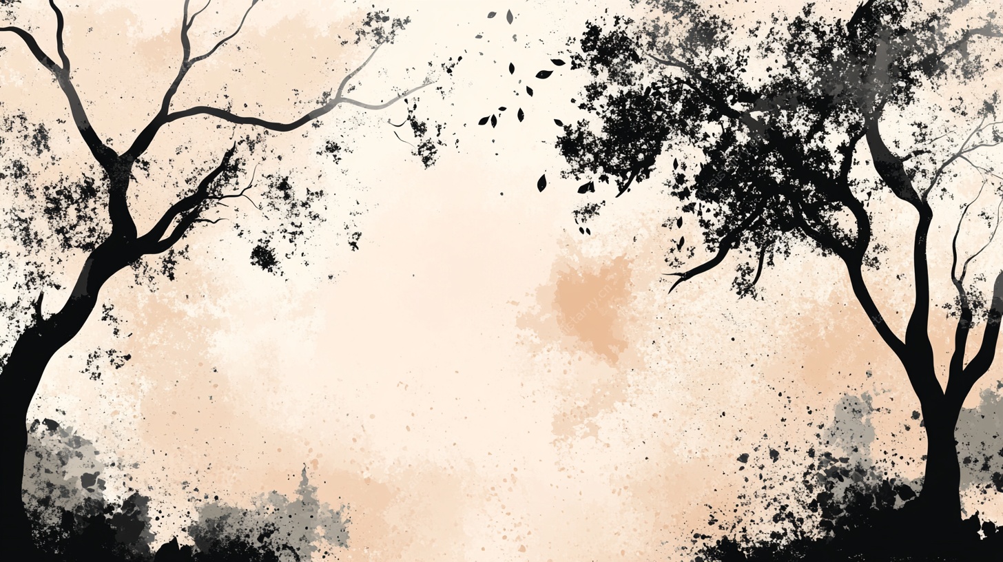 水墨风树木背景图
