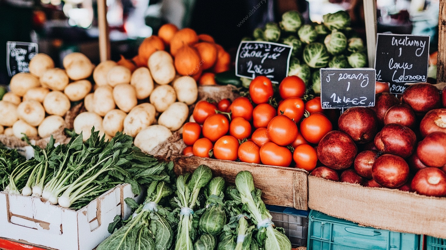 新鲜蔬菜摊位