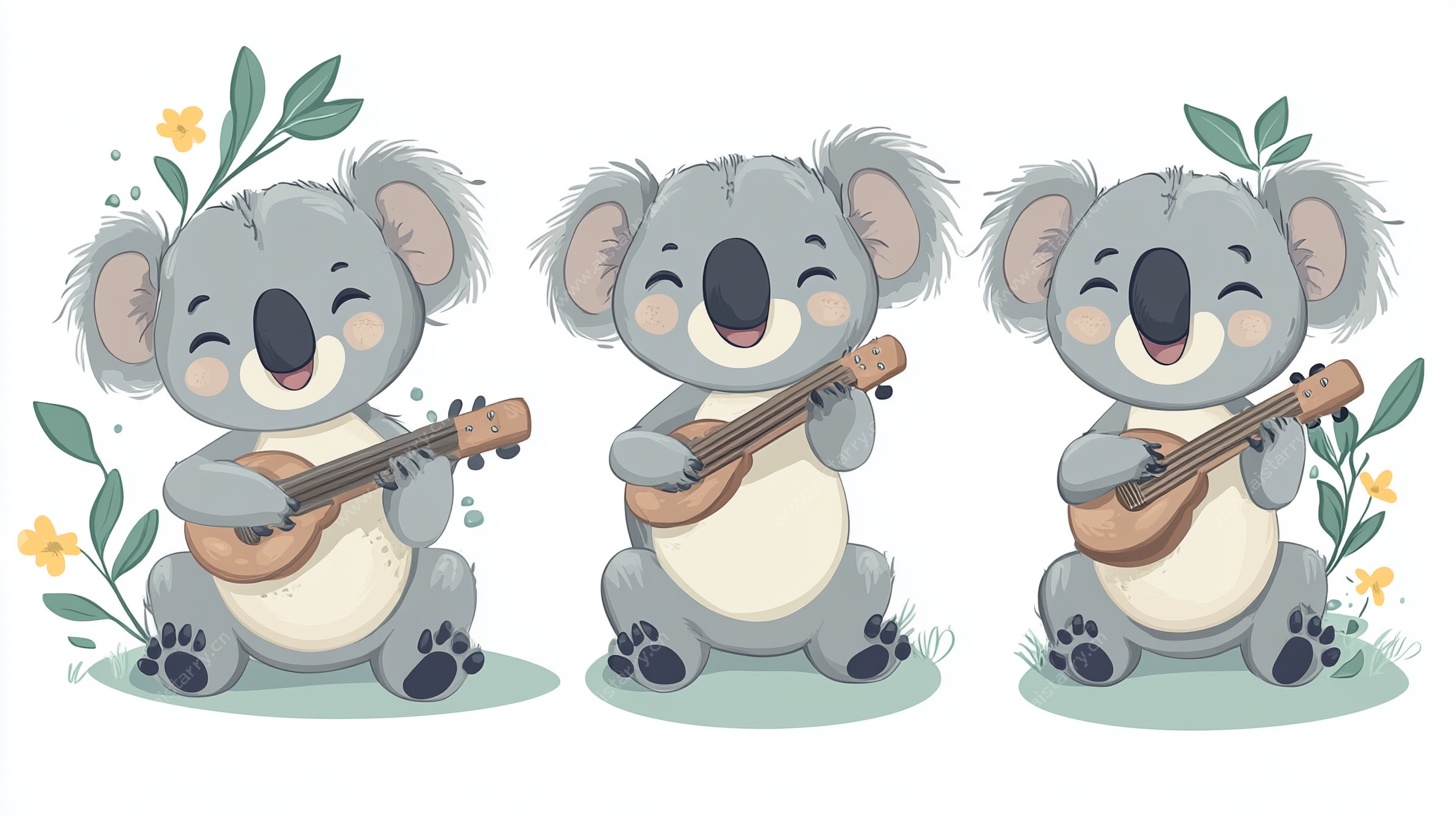 三只考拉快乐弹尤克里里