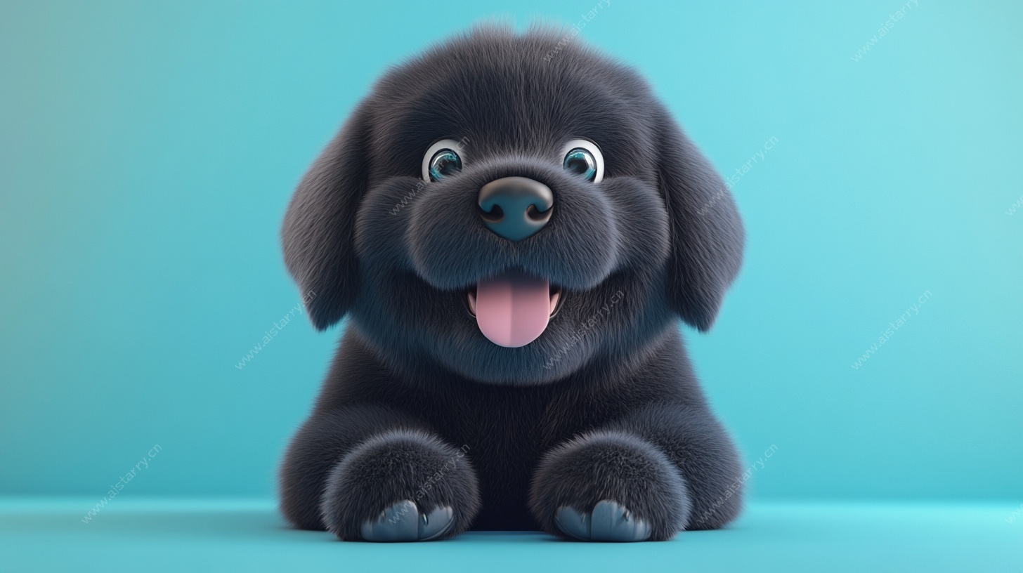 可爱黑幼犬 萌态十足