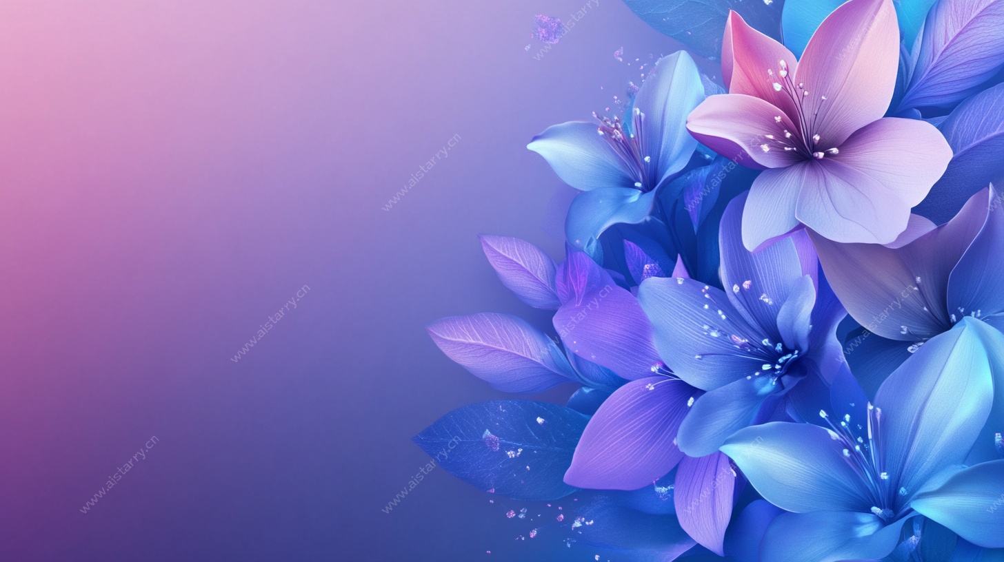 梦幻蓝紫花卉背景图