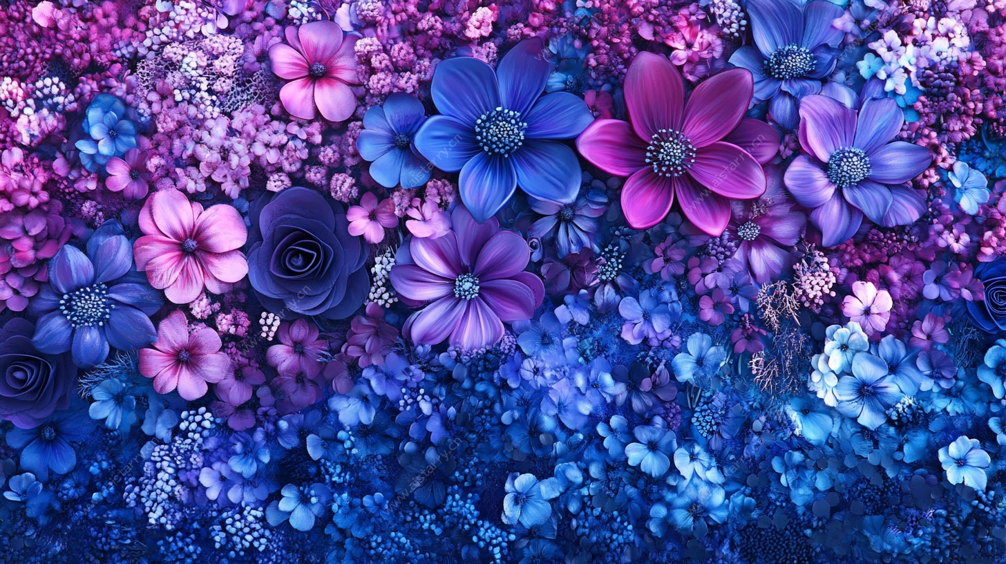 梦幻绚丽花卉背景图