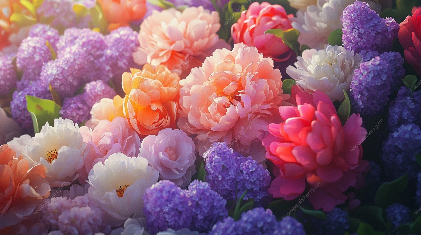 多彩花卉组合 视觉盛宴